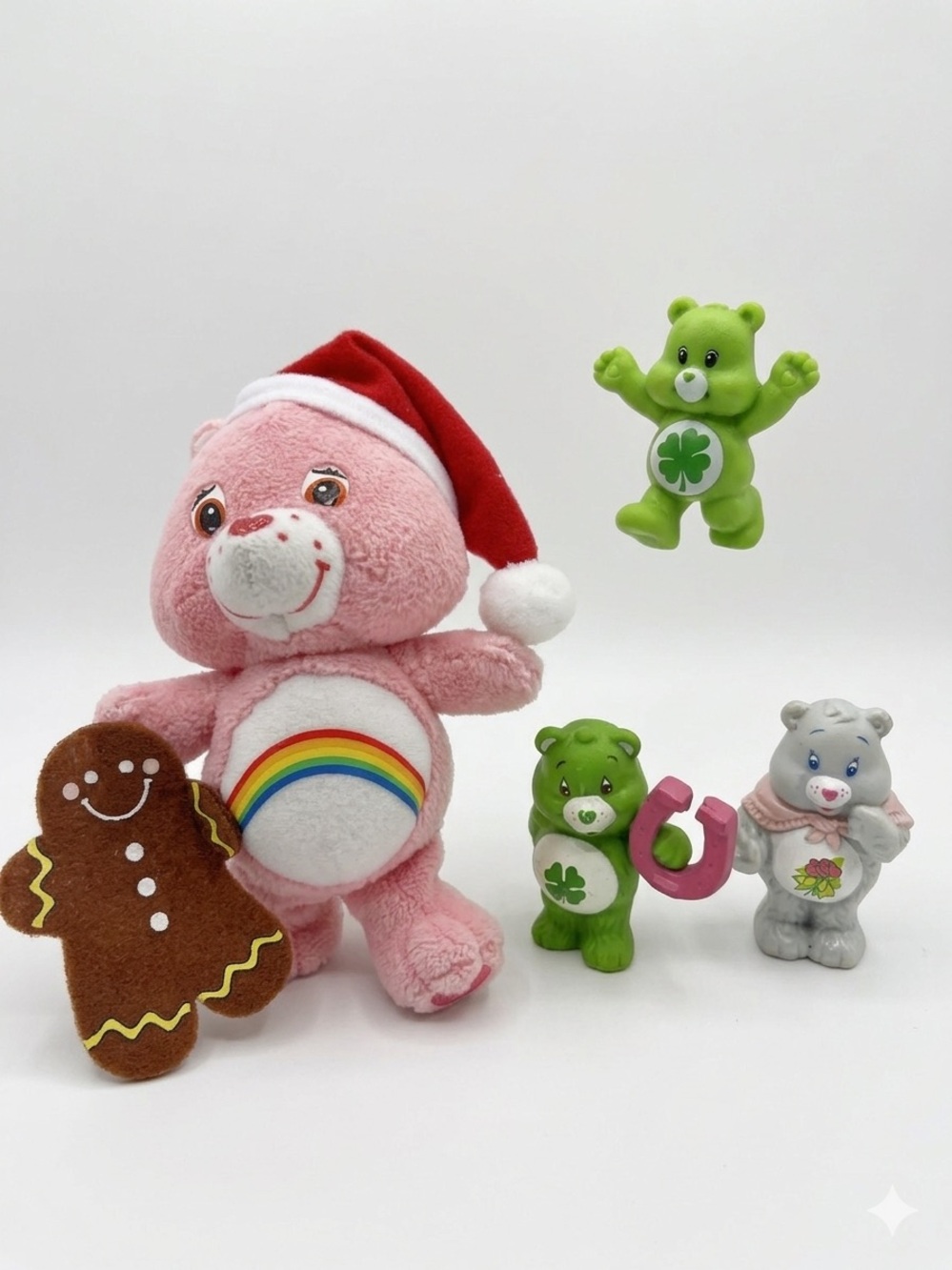 Vintage Care Bear Figure Lot 1983 PVC Cake Topper Figures & Plush